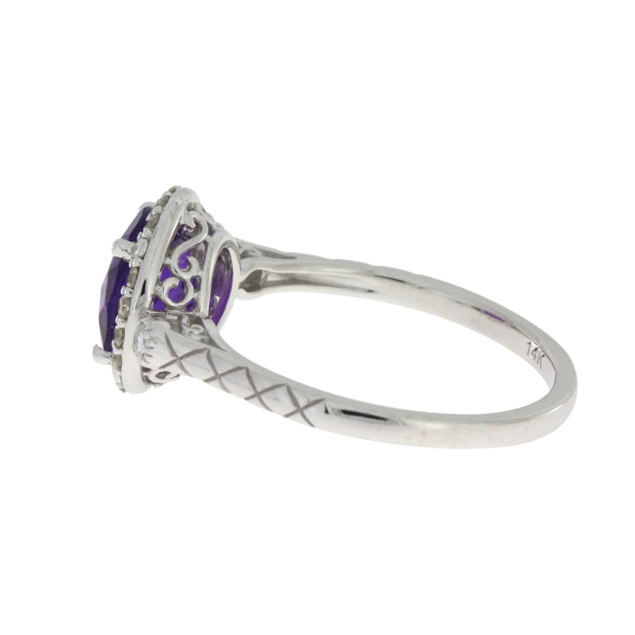2.07ct Amethyst Diamond Ring 14KT White Gold - Image 5