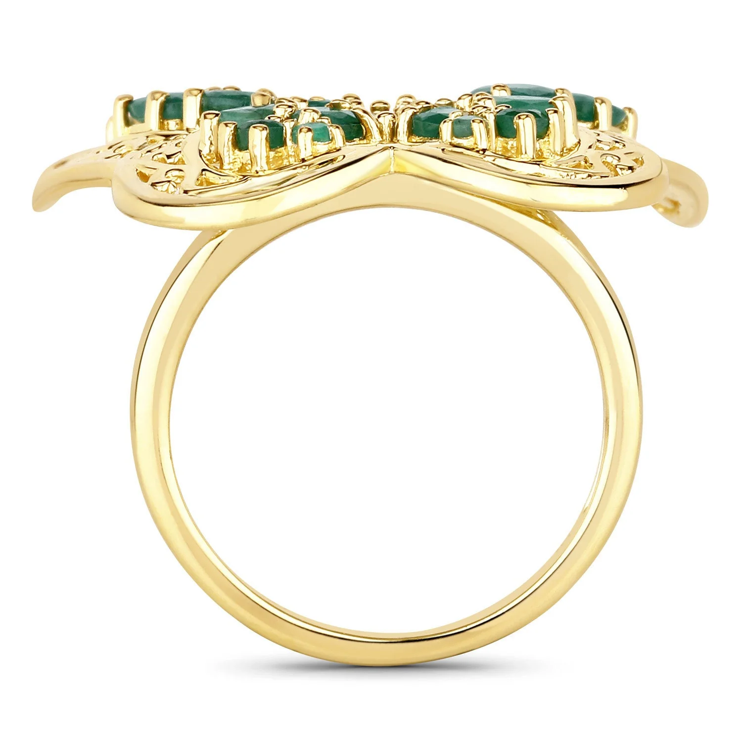 2.09 Carat Genuine Emerald .925 Sterling Silver Ring - Image 2