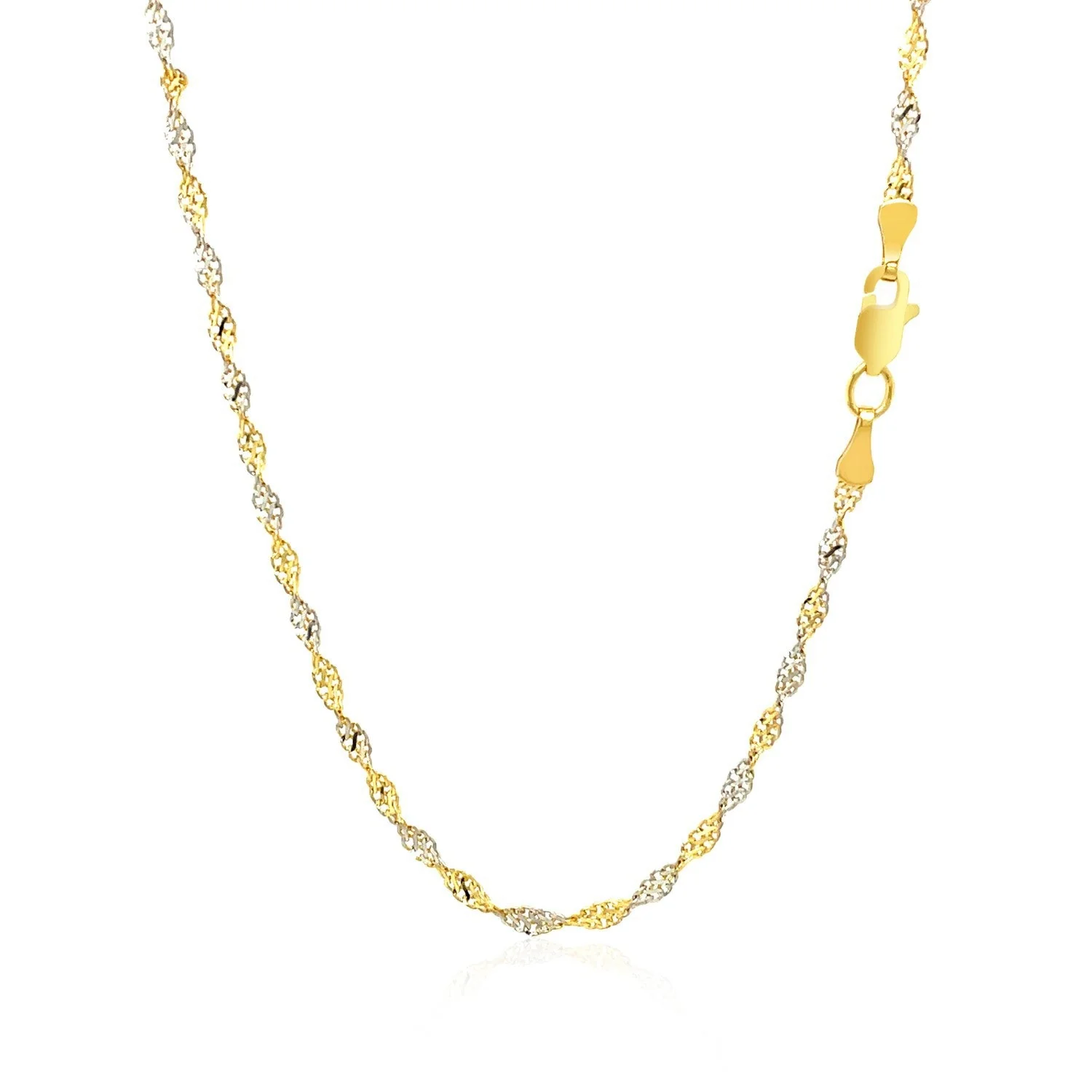 2.0mm 14k Two-Tone Gold Singapore Chain - Image 3