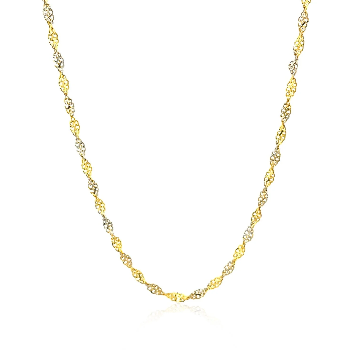 2.0mm 14k Two-Tone Gold Singapore Chain - Image 8