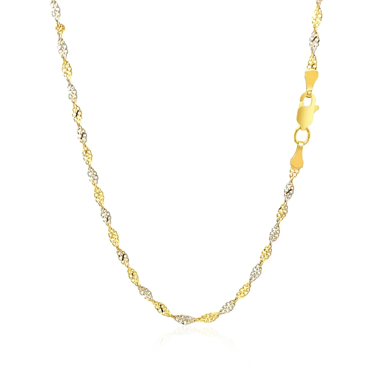2.0mm 14k Two-Tone Gold Singapore Chain - Image 9