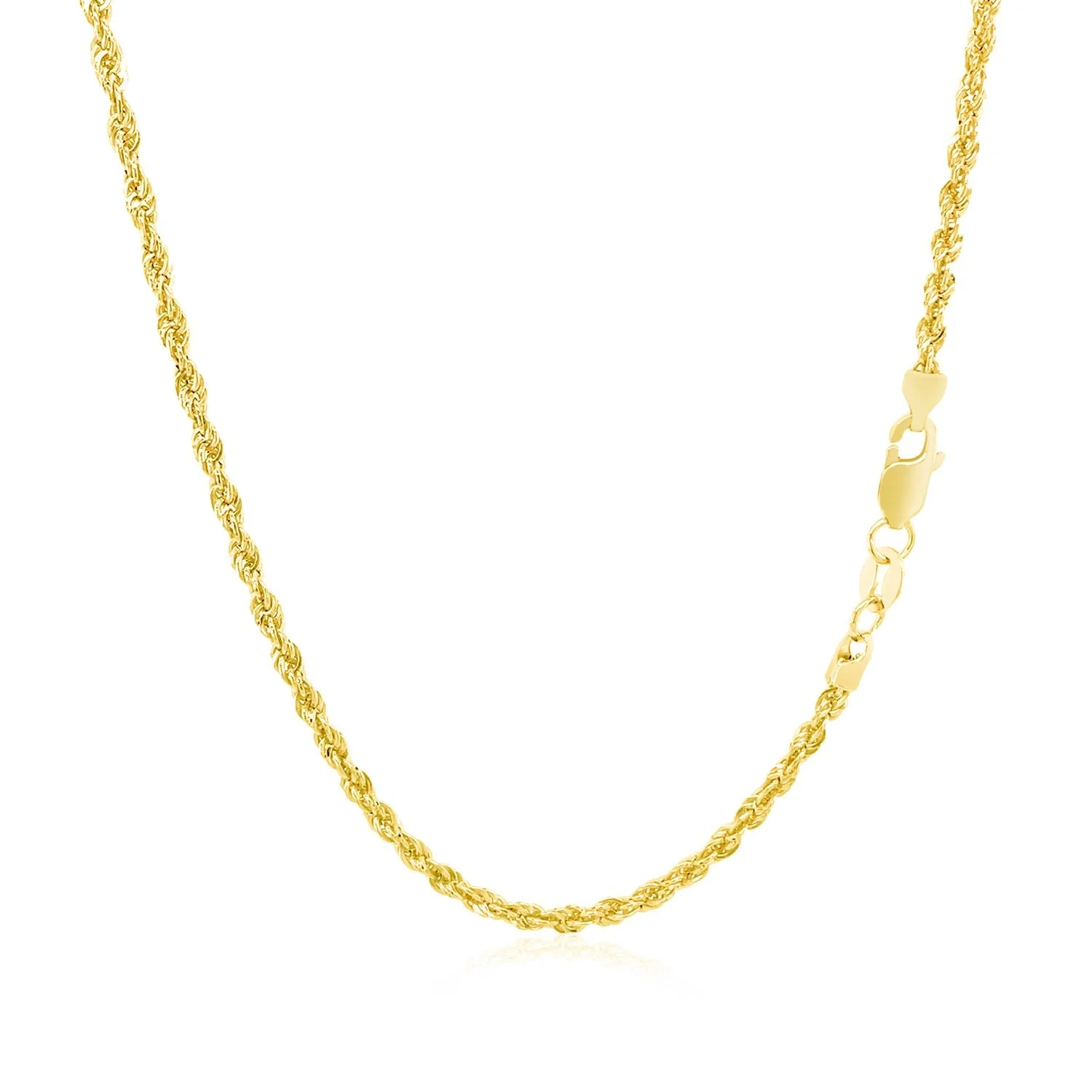 2.0mm 14k Yellow Gold Light Rope Chain - Image 9