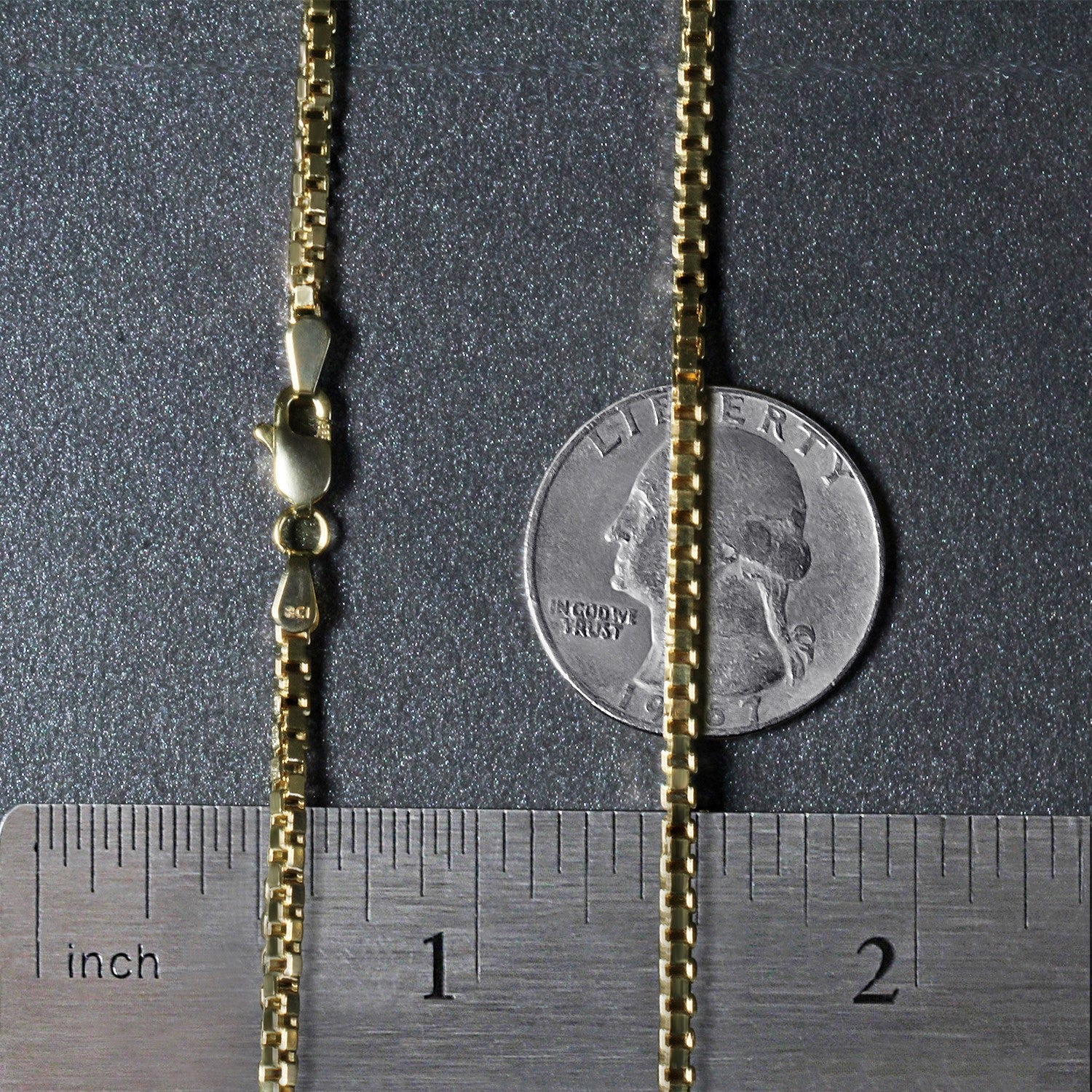 2.0mm 14k Yellow Gold Semi Solid Box Chain - Image 6