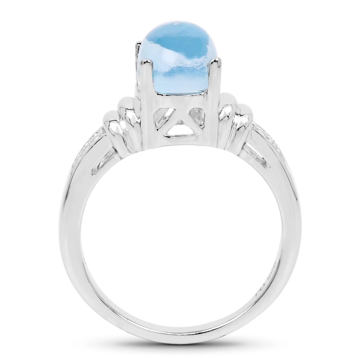 2.10 Carat Genuine Swiss Blue Topaz .925 Sterling Silver Ring - Image 2
