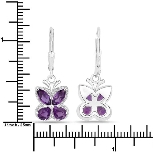 2.12 Carat Genuine Amethyst .925 Sterling Silver Earrings - Image 7