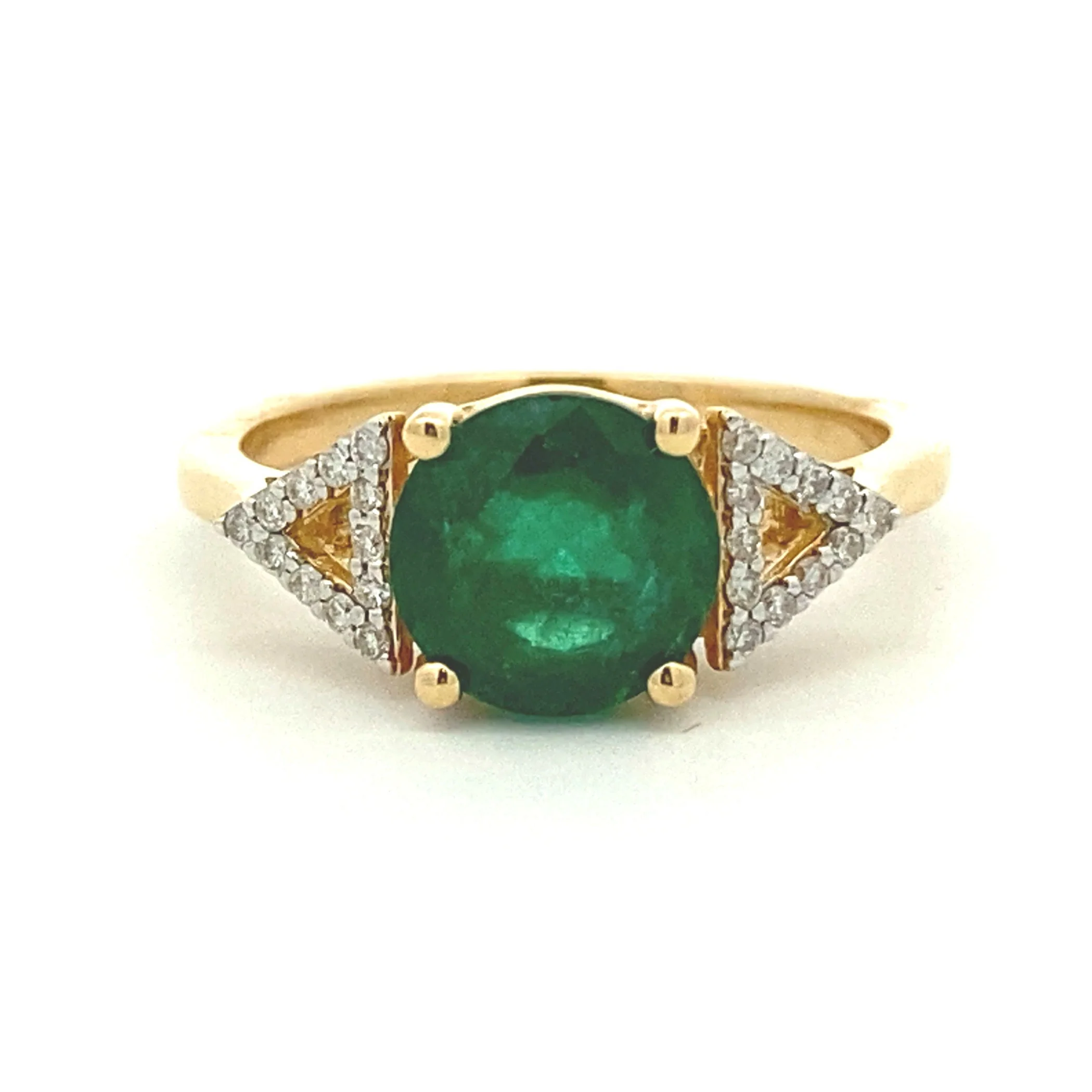 2.12ct Emerald Diamond Ring 14KT Yellow Gold - Image 2