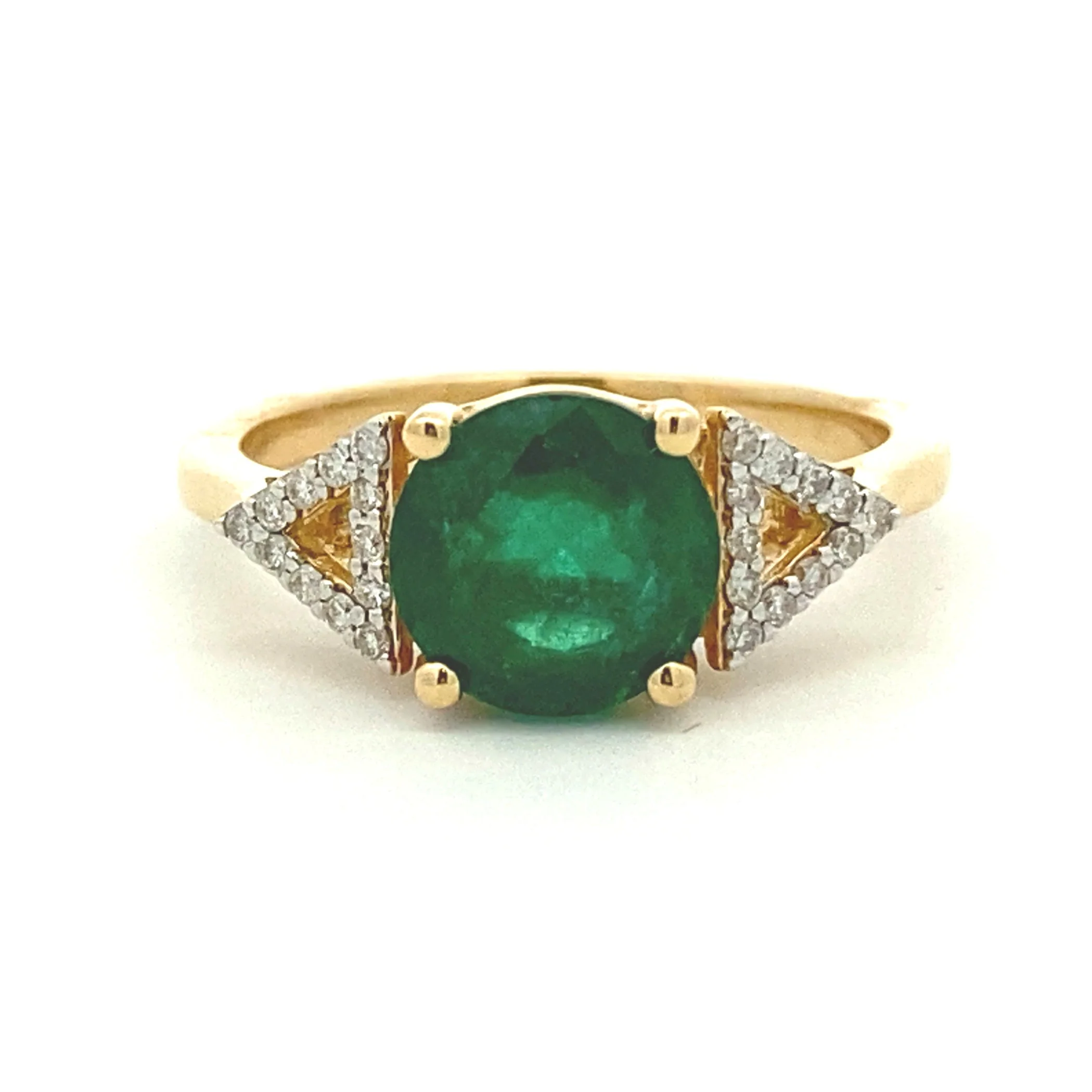 2.12ct Emerald Diamond Ring 14KT Yellow Gold - Image 3
