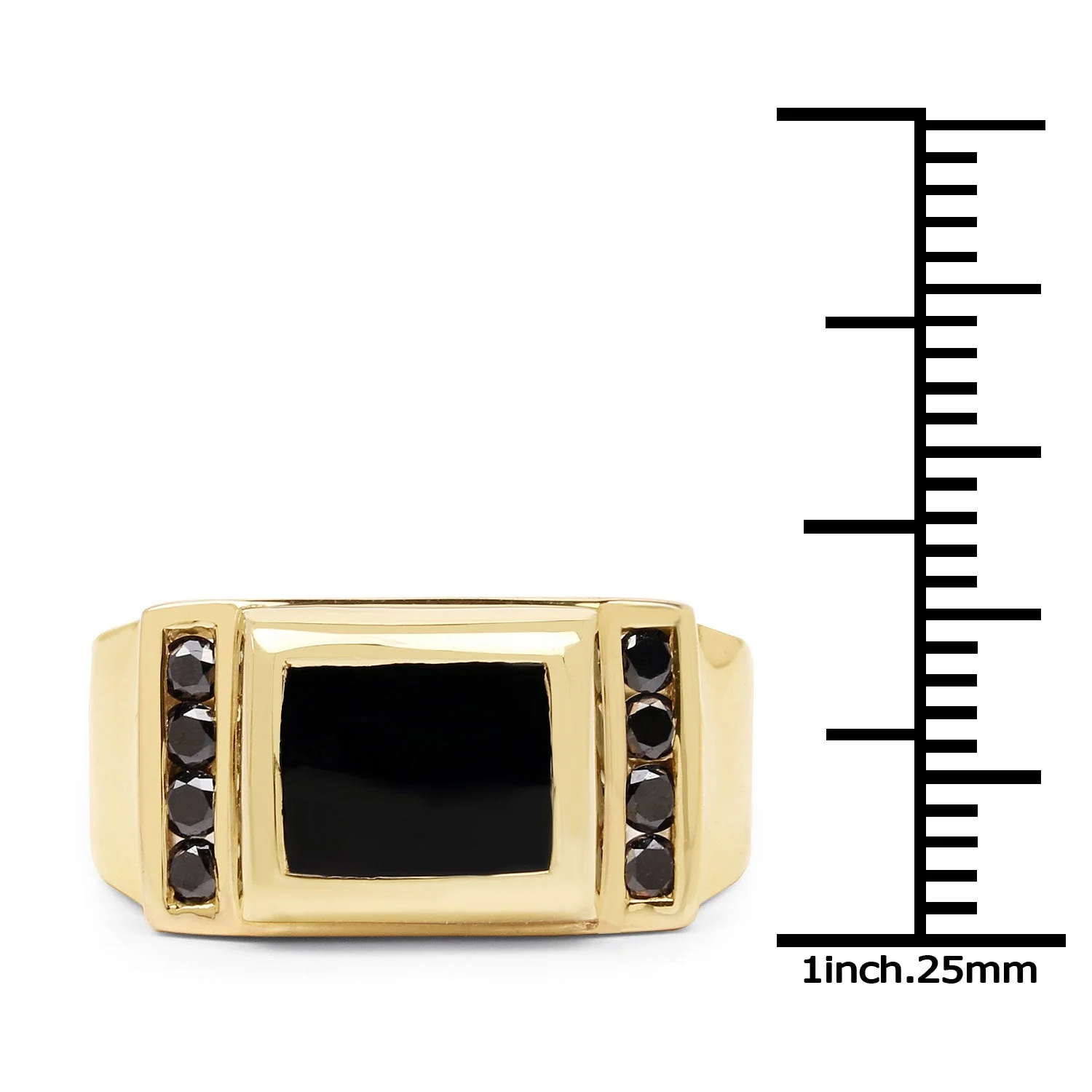 2.14 Carat Genuine Black Onyx and Black Diamond .925 Sterling Silver Ring - Image 3