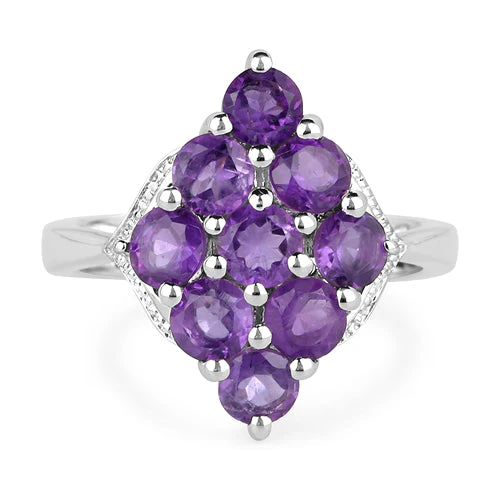 2.16 Carat Genuine Amethyst .925 Sterling Silver Ring - Image 6