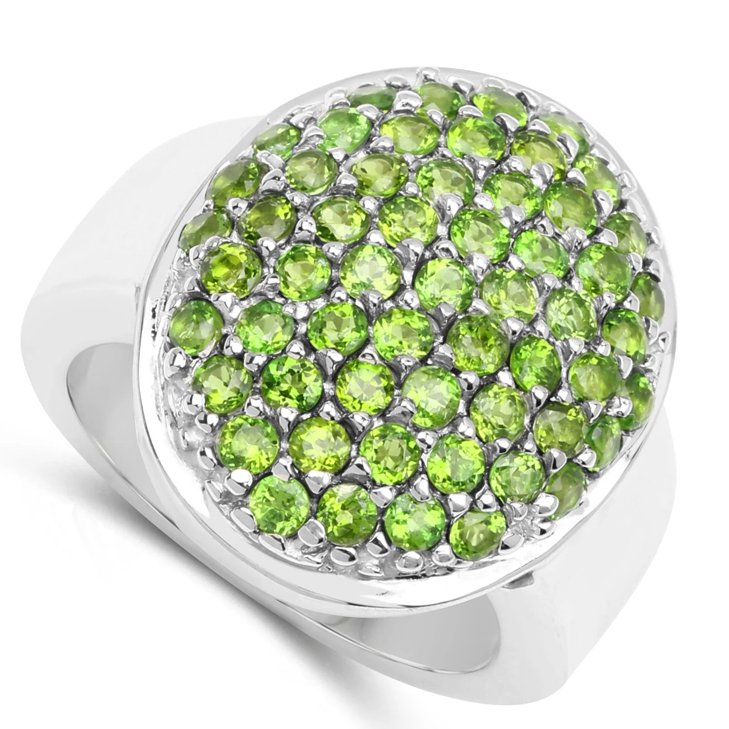 2.17 Carat Genuine Chrome Diopside .925 Sterling Silver Ring - Image 2