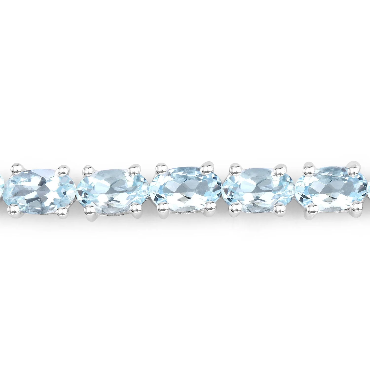2.20 Carat Genuine Aquamarine .925 Sterling Silver Bracelet - Image 2