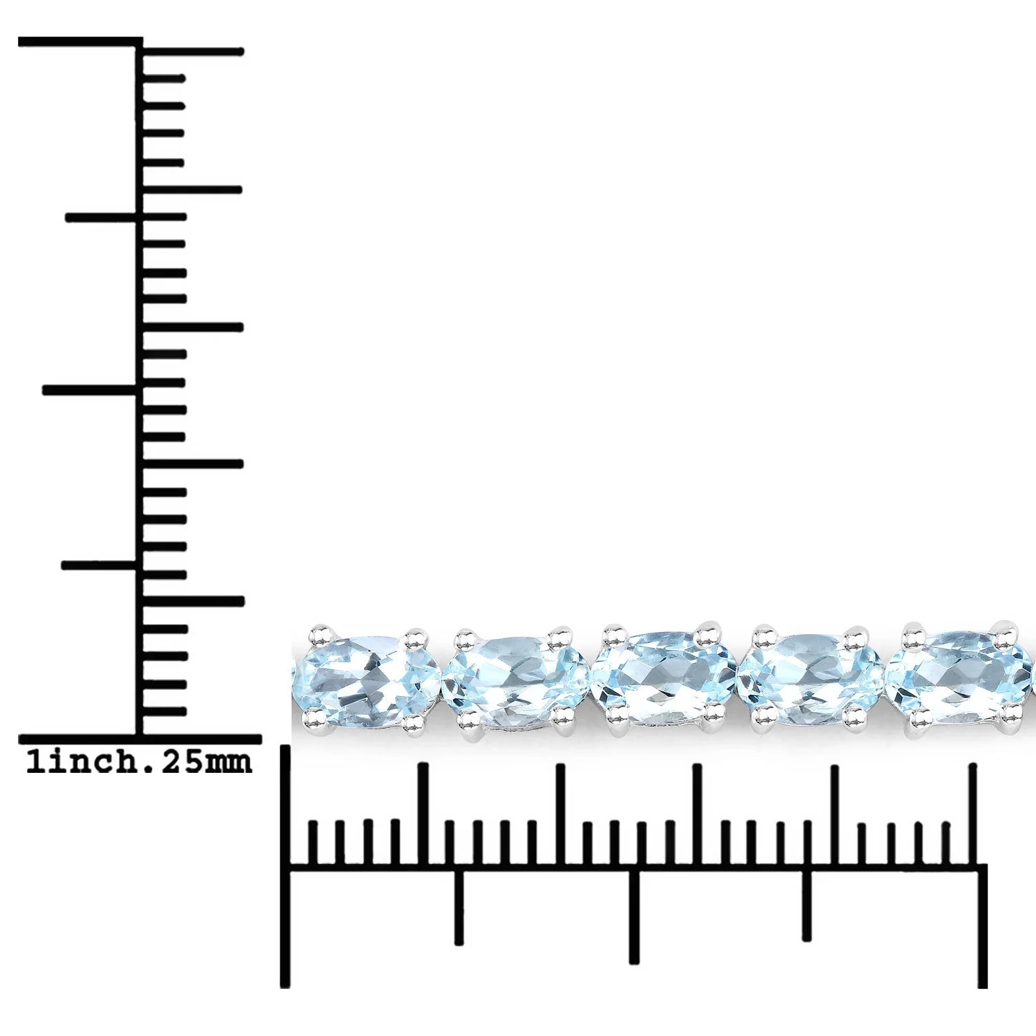 2.20 Carat Genuine Aquamarine .925 Sterling Silver Bracelet - Image 3