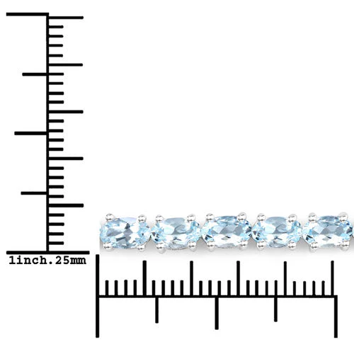 2.20 Carat Genuine Aquamarine .925 Sterling Silver Bracelet - Image 6
