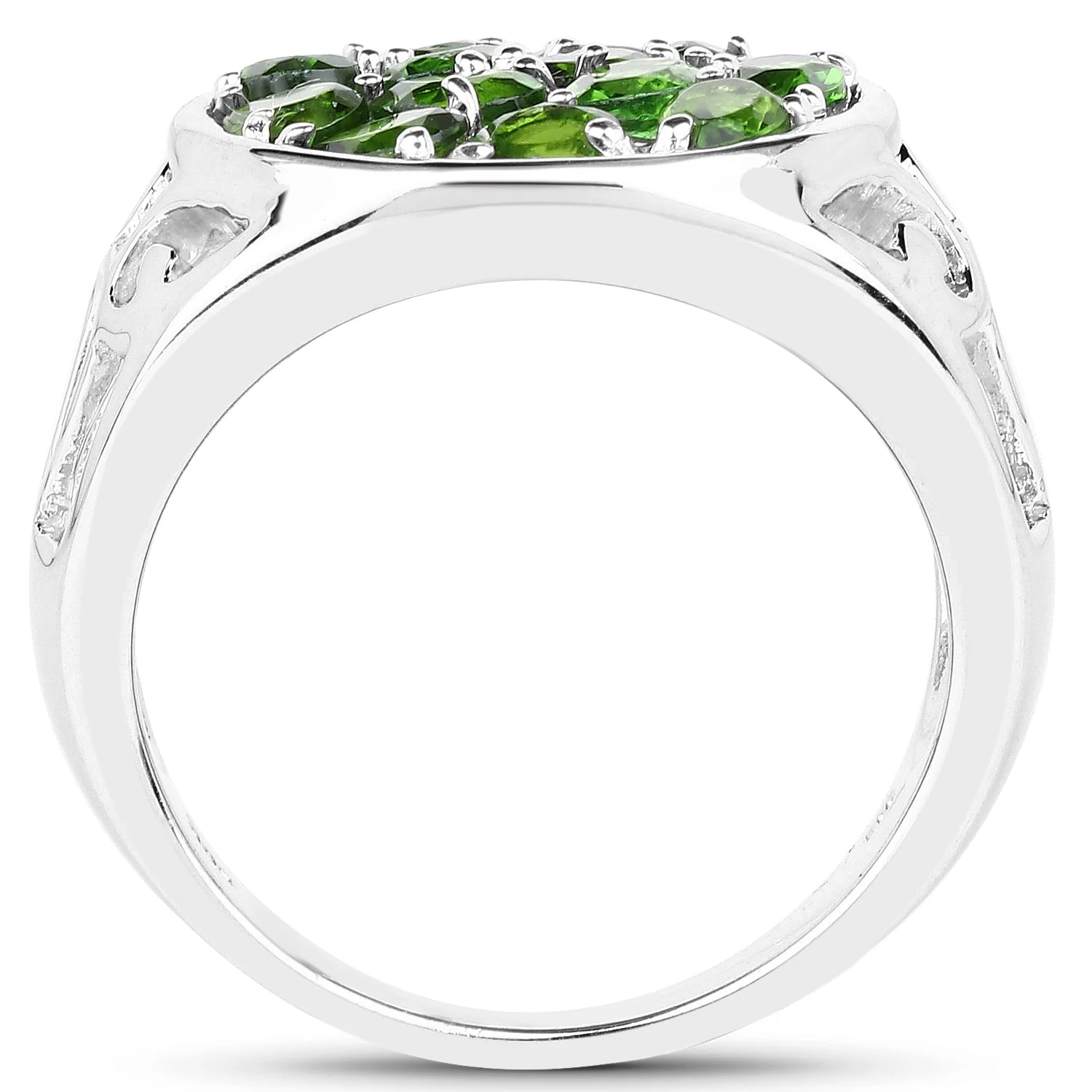 2.21 Carat Genuine Chrome Diopside .925 Sterling Silver Ring - Image 2