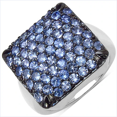 2.21 Carat Genuine Tanzanite .925 Sterling Silver Ring - Image 4