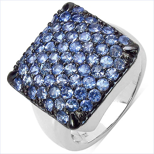 2.21 Carat Genuine Tanzanite .925 Sterling Silver Ring - Image 5