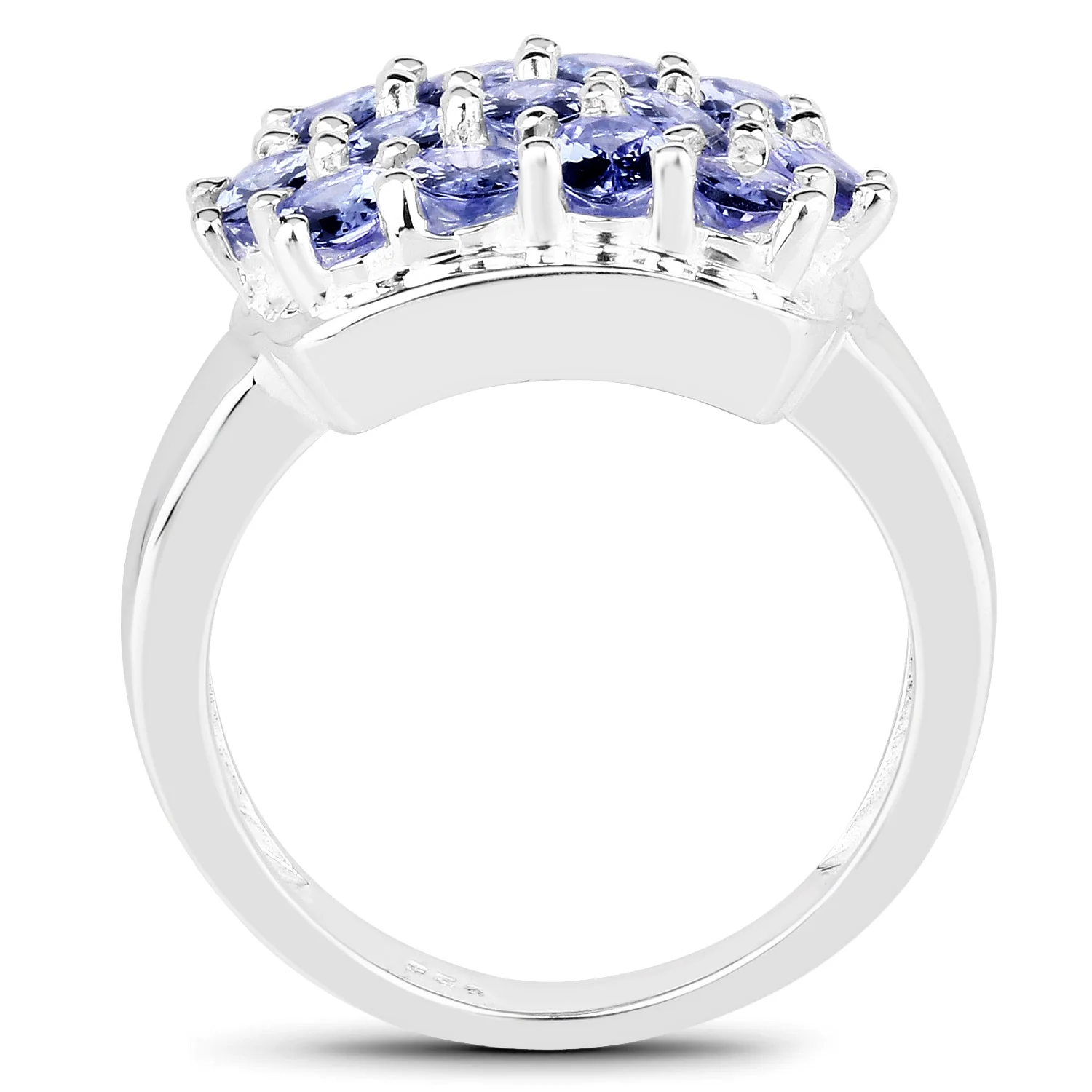 2.21 Carat Genuine Tanzanite .925 Sterling Silver Ring - Image 2