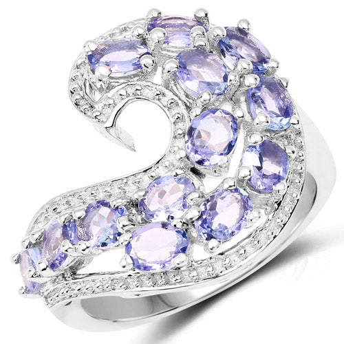 2.21 Carat Genuine Tanzanite .925 Sterling Silver Ring - Image 4