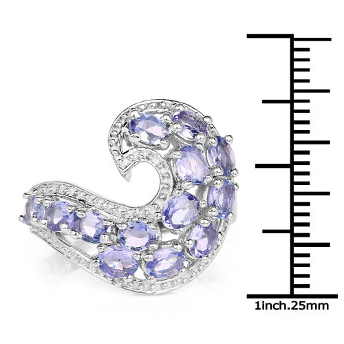2.21 Carat Genuine Tanzanite .925 Sterling Silver Ring - Image 6