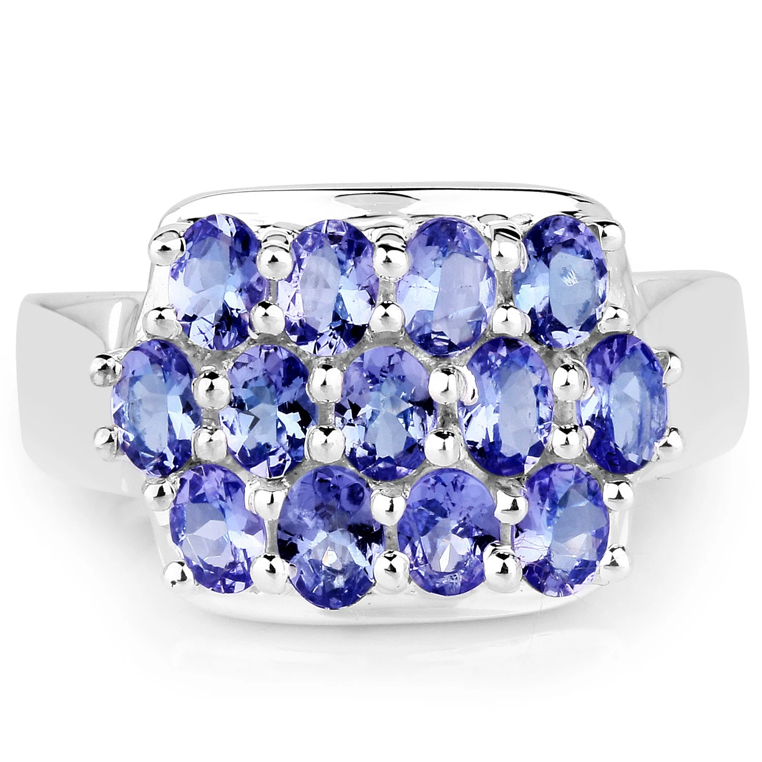 2.21 Carat Genuine Tanzanite .925 Sterling Silver Ring - Image 3