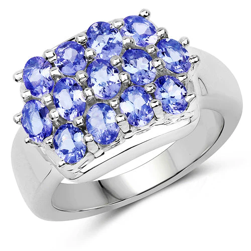 2.21 Carat Genuine Tanzanite .925 Sterling Silver Ring - Image 4