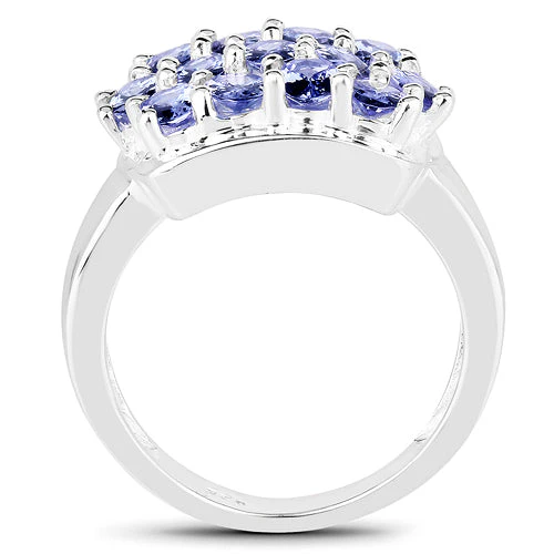 2.21 Carat Genuine Tanzanite .925 Sterling Silver Ring - Image 5