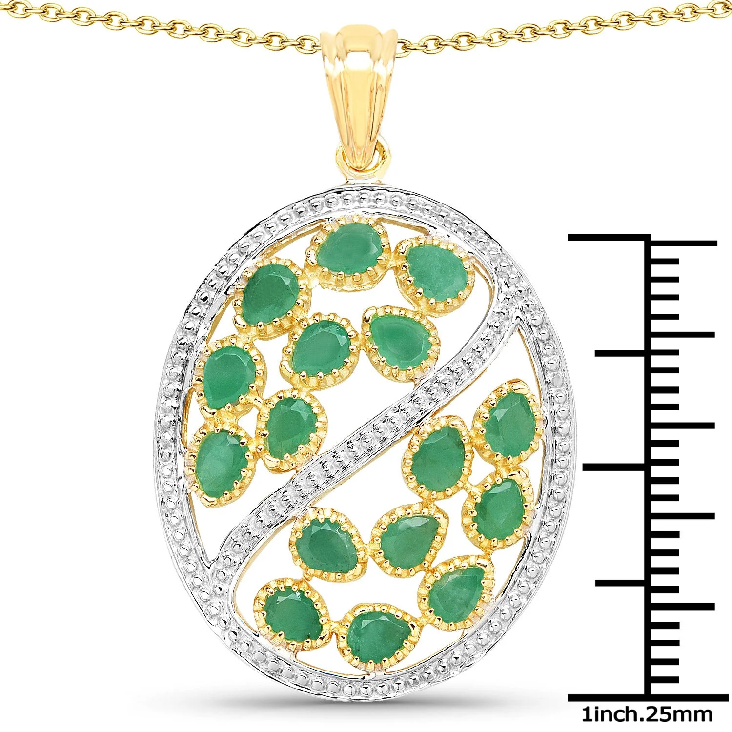 2.24 Carat Genuine Emerald .925 Sterling Silver Pendant - Image 3