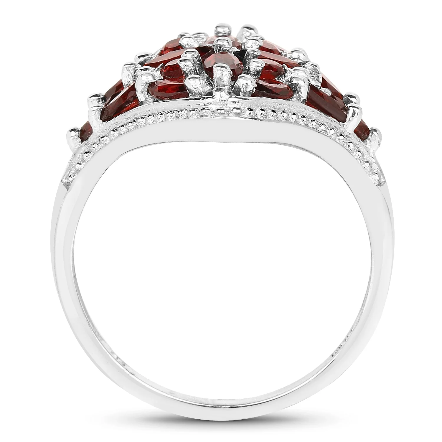 2.24 Carat Genuine Garnet .925 Sterling Silver Ring - Image 2
