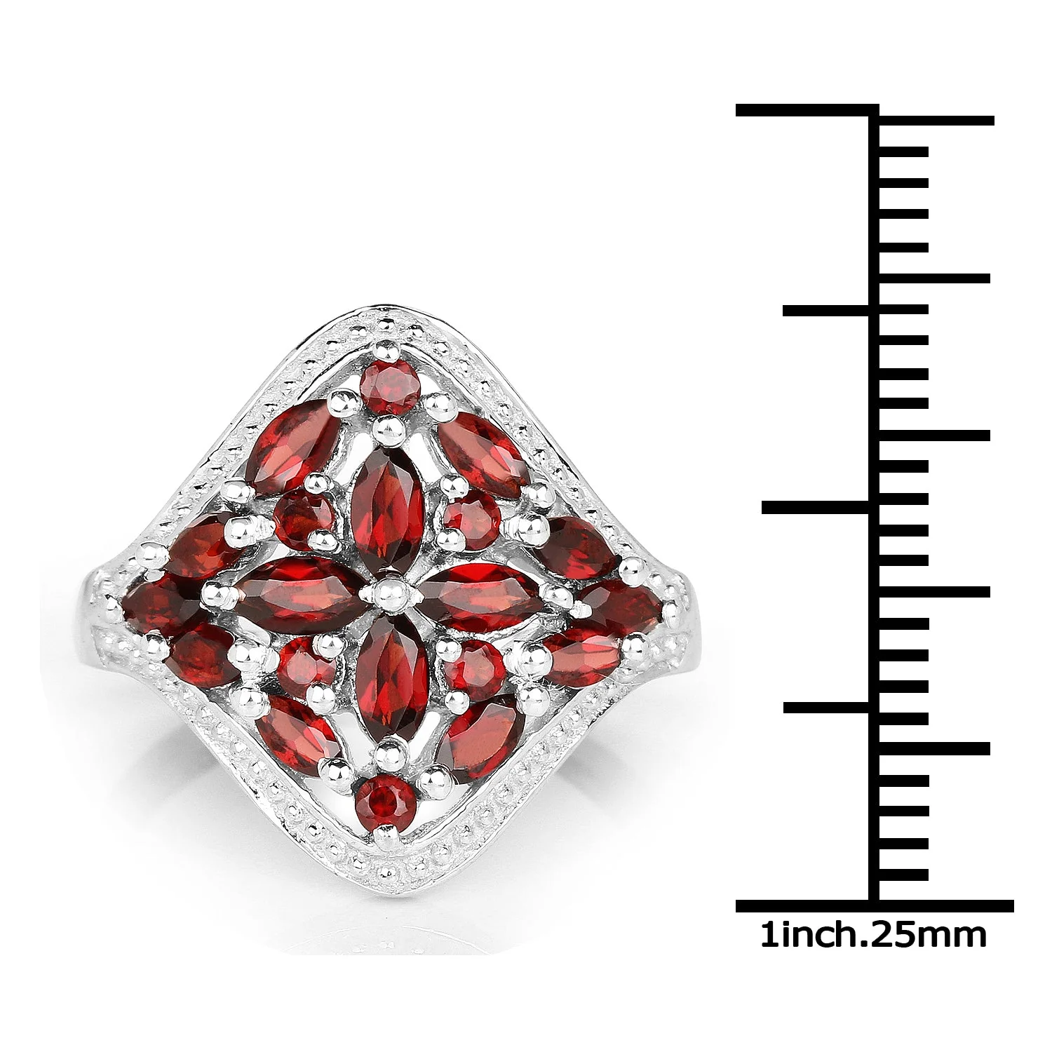 2.24 Carat Genuine Garnet .925 Sterling Silver Ring - Image 3