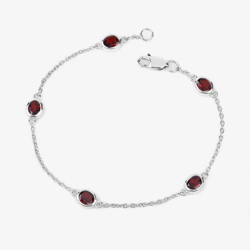 2.25 Carat Genuine Garnet .925 Sterling Silver Bracelet - Image 6