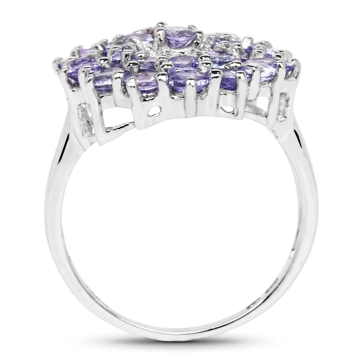 2.27 Carat Genuine Tanzanite .925 Sterling Silver Ring - Image 2