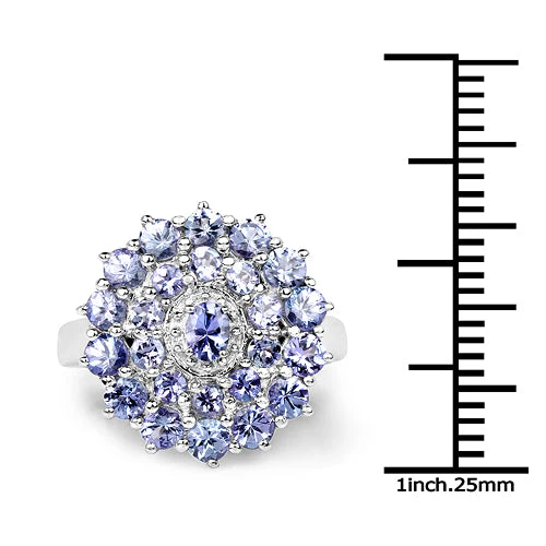 2.27 Carat Genuine Tanzanite .925 Sterling Silver Ring - Image 7