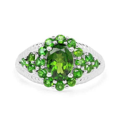 2.28 Carat Genuine Chrome Diopside .925 Sterling Silver Ring - Image 6