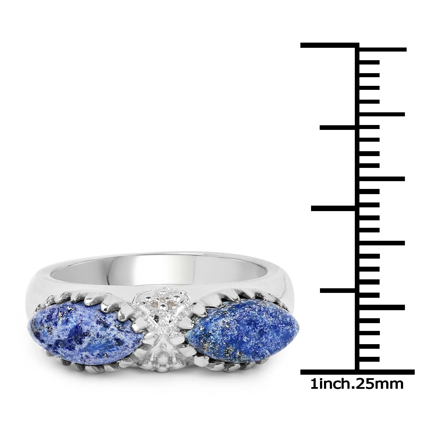 2.28 Carat Genuine Lapis Lazuli .925 Sterling Silver Ring - Image 3