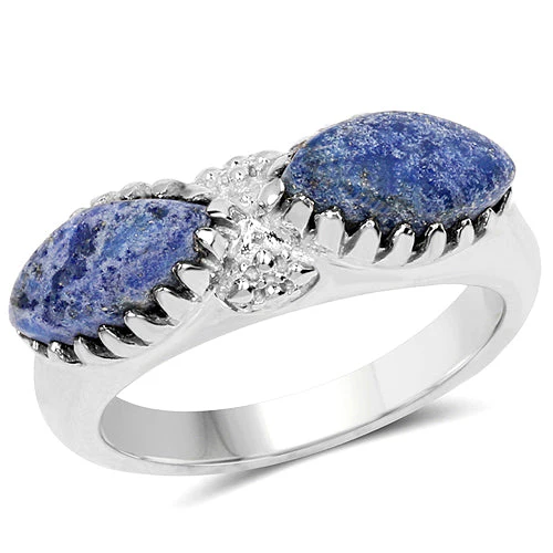 2.28 Carat Genuine Lapis Lazuli .925 Sterling Silver Ring - Image 5