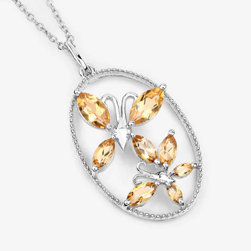 2.30 Carat Genuine Citrine .925 Sterling Silver Pendant - Image 8