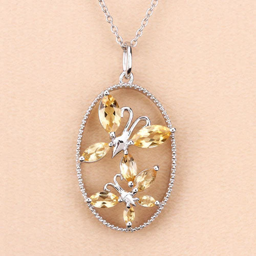 2.30 Carat Genuine Citrine .925 Sterling Silver Pendant - Image 9