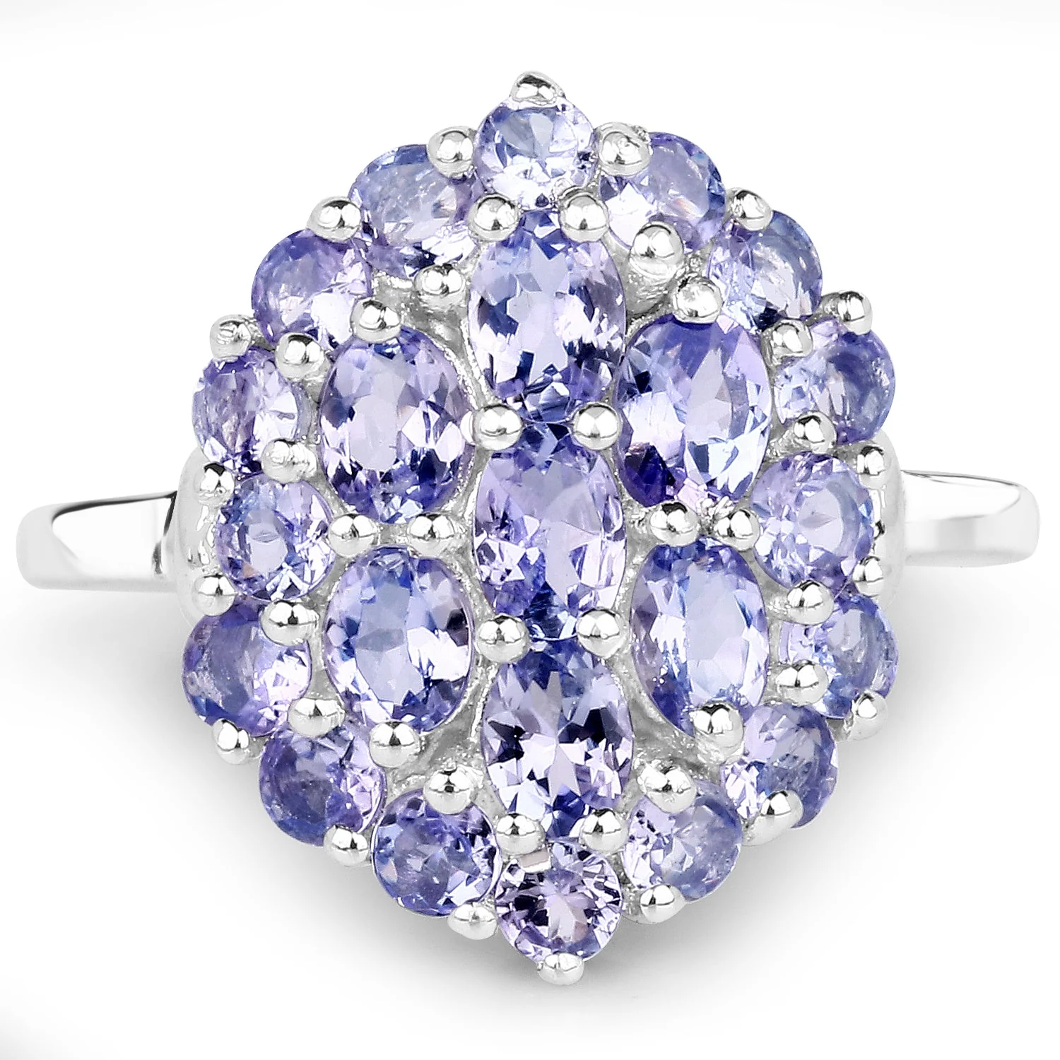 2.31 Carat Genuine Tanzanite .925 Sterling Silver Ring - Image 3