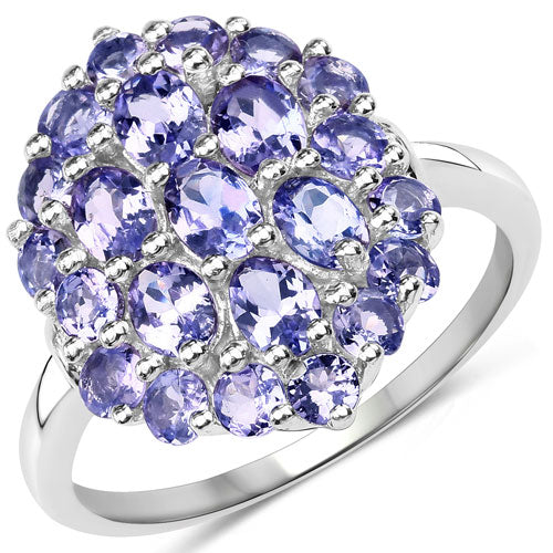 2.31 Carat Genuine Tanzanite .925 Sterling Silver Ring - Image 5