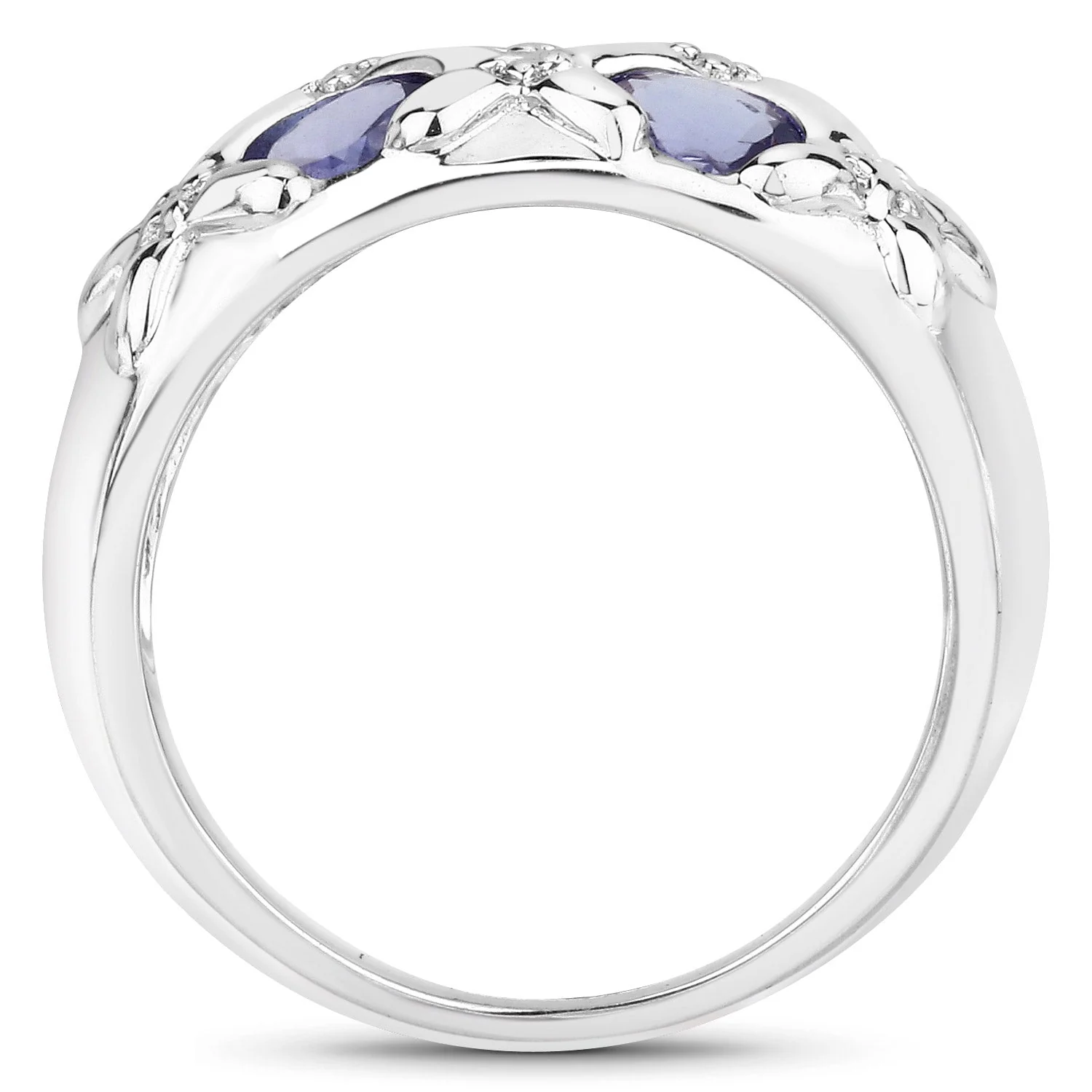 2.31 Carat Genuine Tanzanite .925 Sterling Silver Ring - Image 2