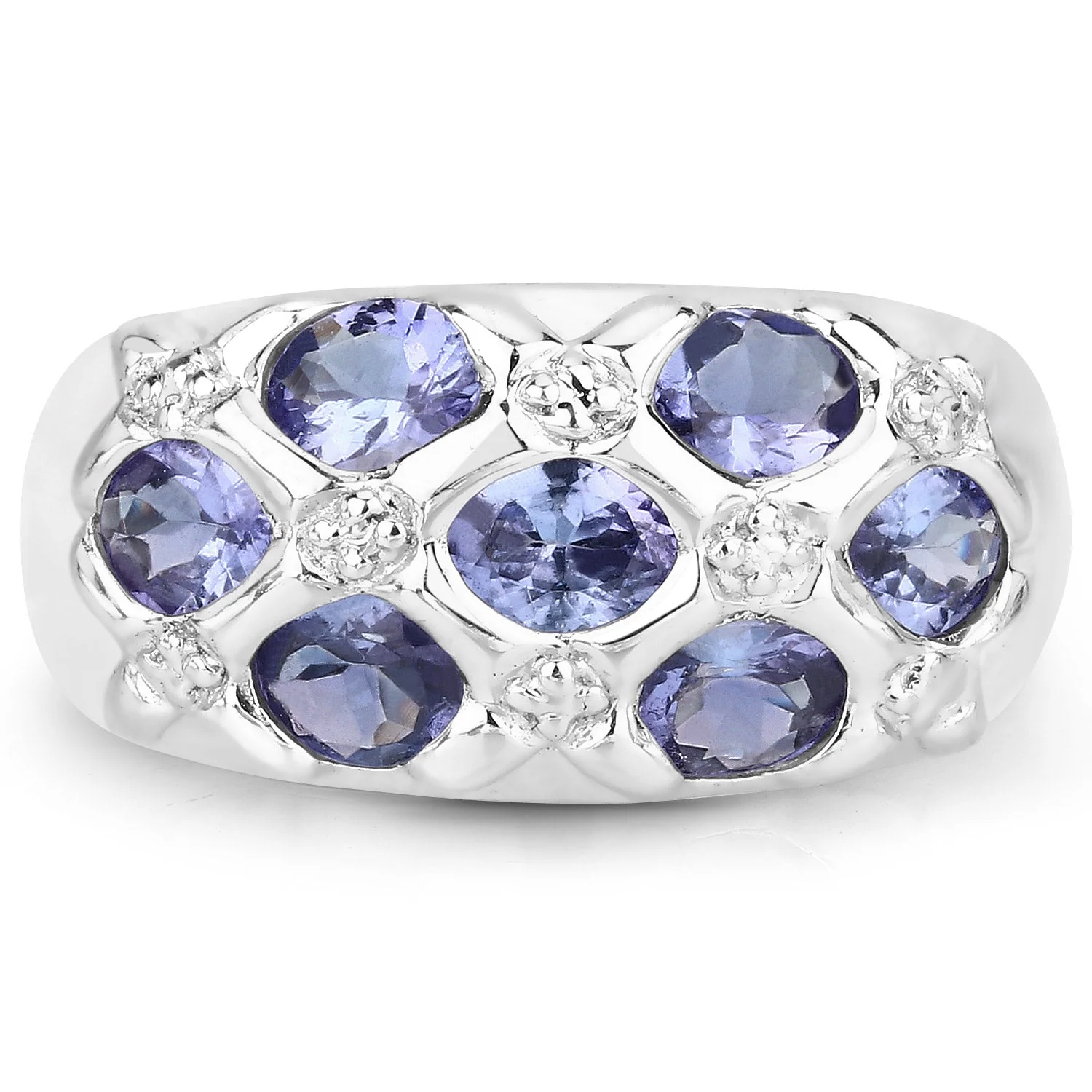 2.31 Carat Genuine Tanzanite .925 Sterling Silver Ring - Image 3