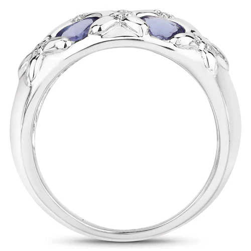 2.31 Carat Genuine Tanzanite .925 Sterling Silver Ring - Image 5
