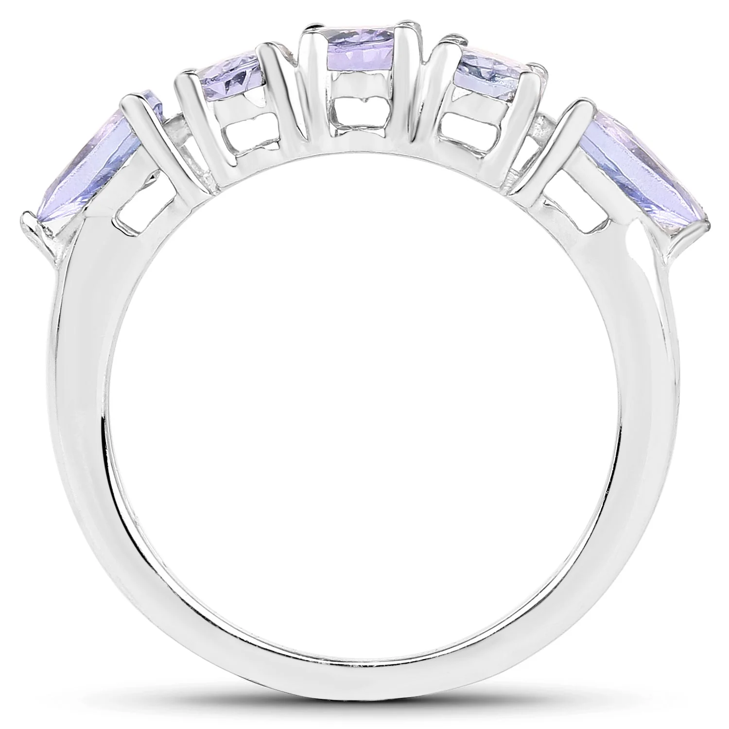 2.33 Carat Genuine Tanzanite .925 Sterling Silver Ring - Image 2