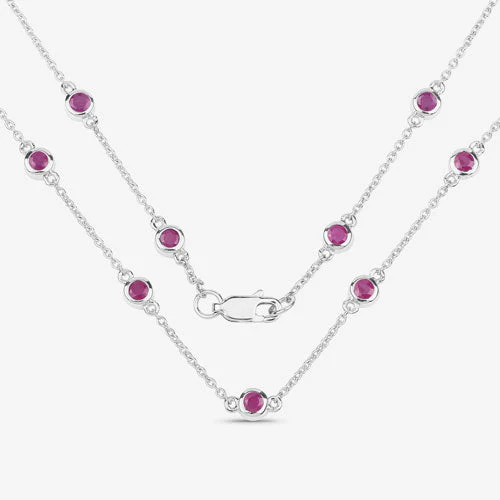 2.34 Carat Genuine Ruby .925 Sterling Silver Necklace - Image 10