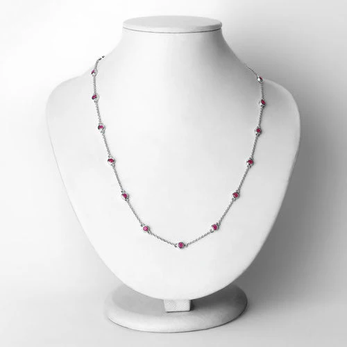 2.34 Carat Genuine Ruby .925 Sterling Silver Necklace - Image 6