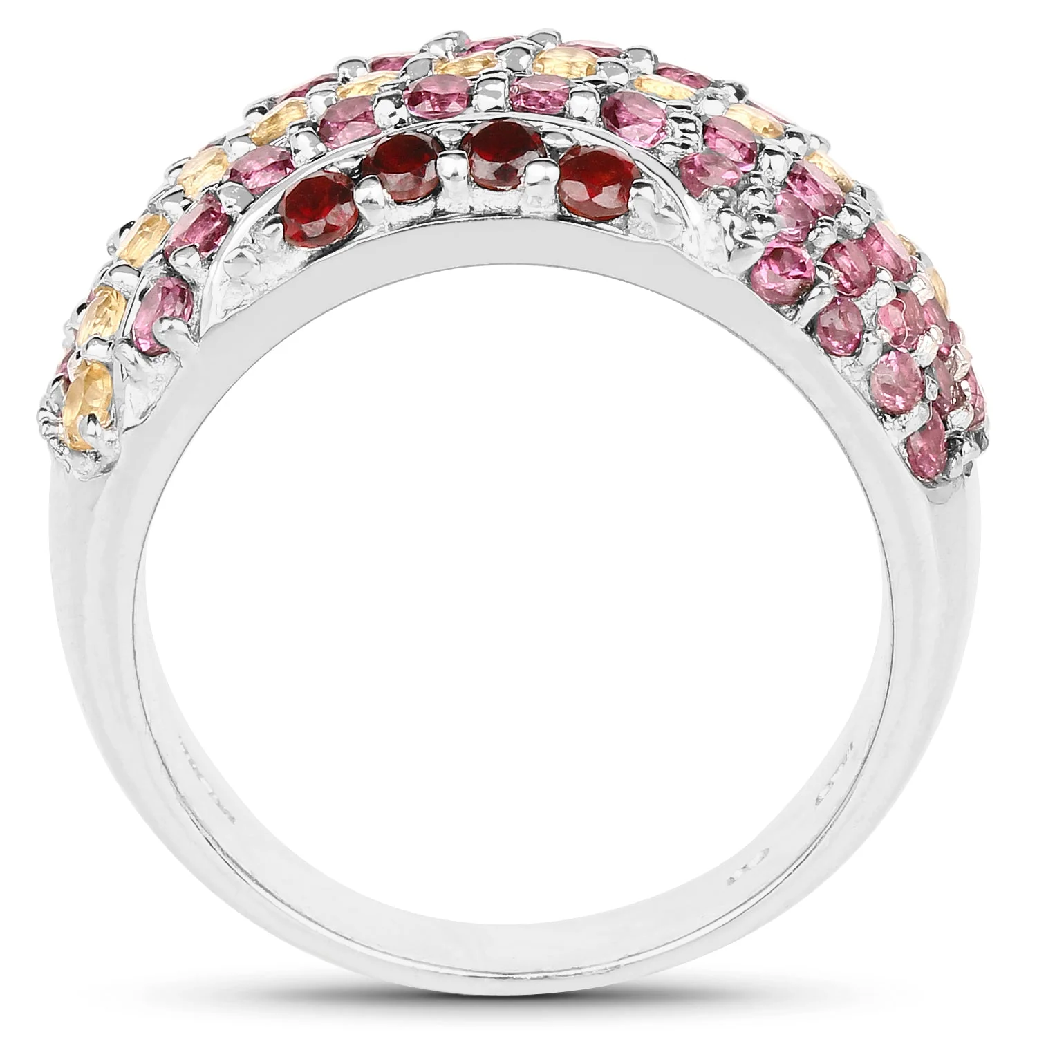 2.35 Carat Genuine Multi Stone .925 Sterling Silver Ring - Image 2