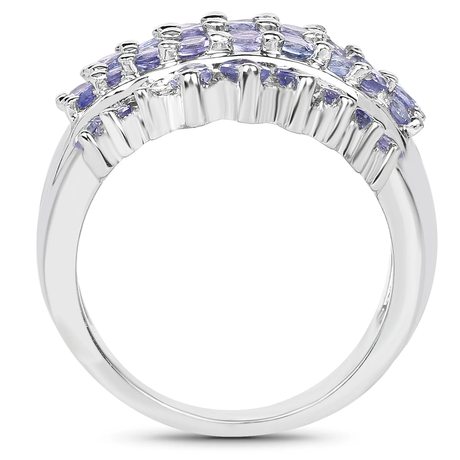 2.35 Carat Genuine Tanzanite .925 Sterling Silver Ring - Image 2