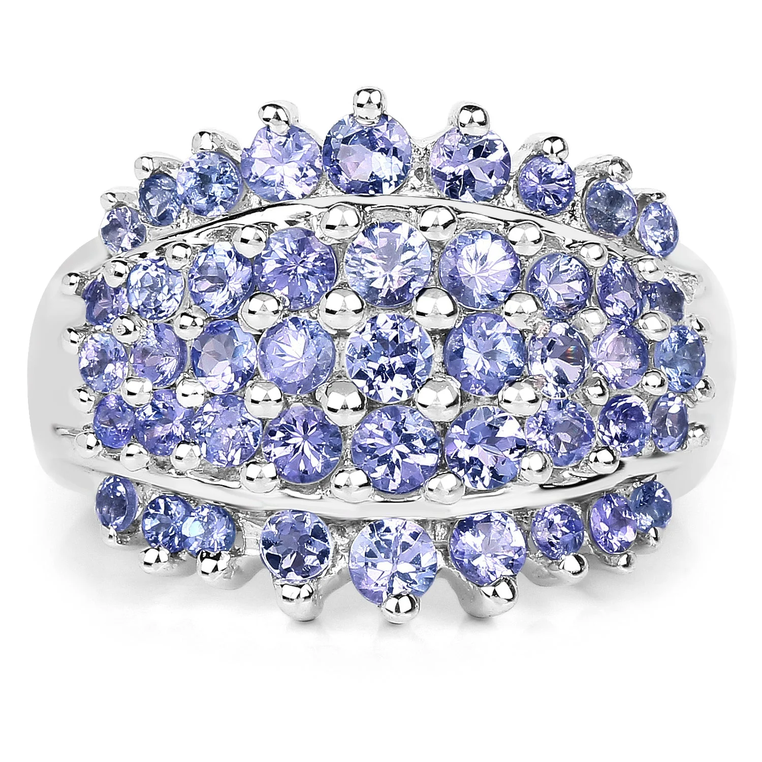 2.35 Carat Genuine Tanzanite .925 Sterling Silver Ring - Image 4