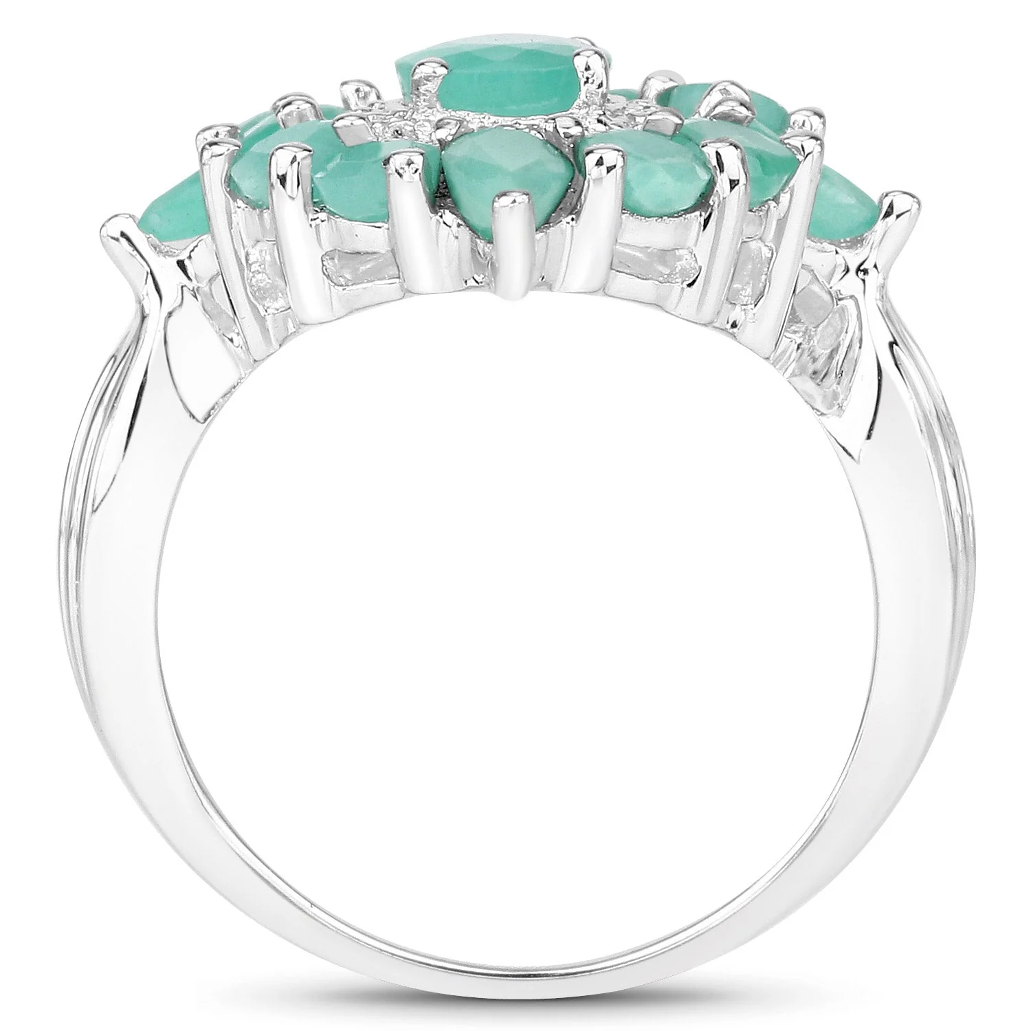 2.37 Carat Genuine Emerald .925 Sterling Silver Ring - Image 2