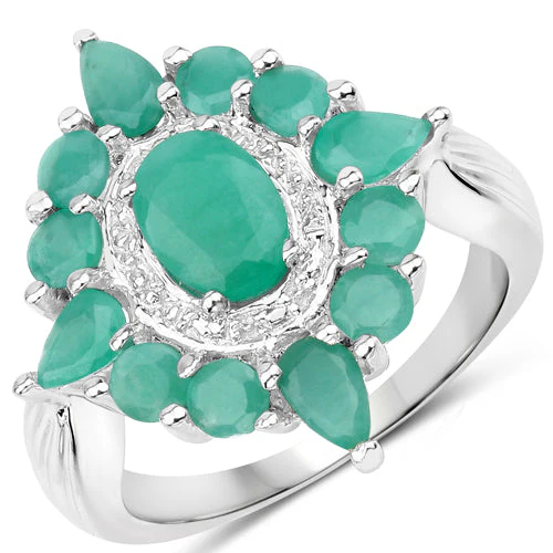2.37 Carat Genuine Emerald .925 Sterling Silver Ring - Image 4